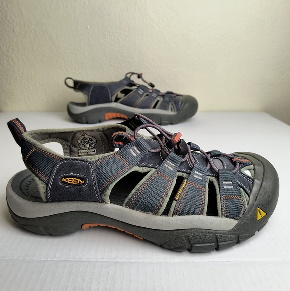 Keen Newport H2 Closed Toe Gray and Orange Outdoor Sandals with Rugged Sole 11.5 main image 8